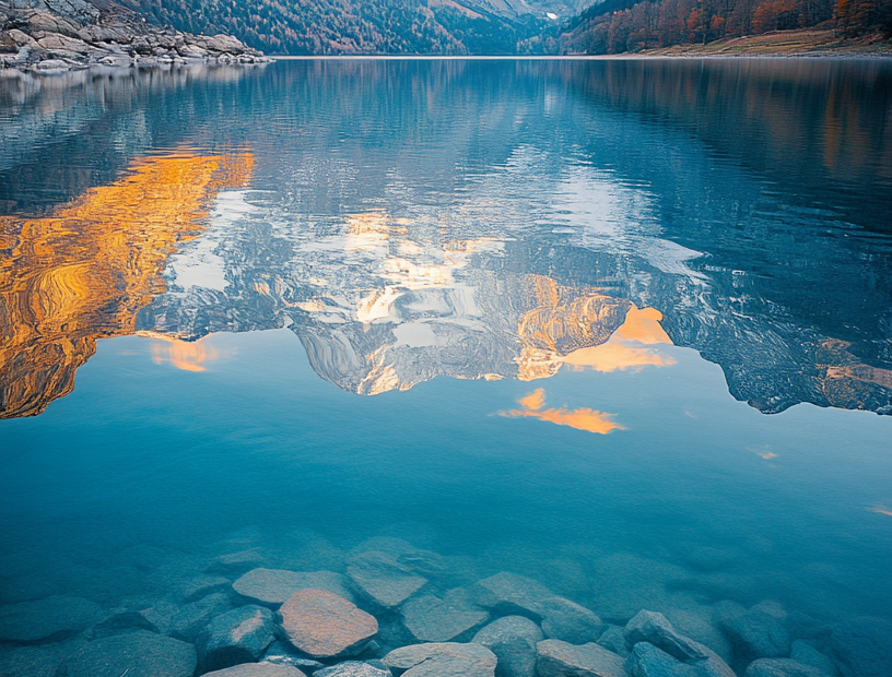 Mobile wallpaper of Glassy still lake