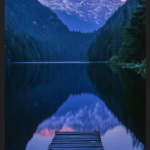 Mobile wallpaper of Mountain lake Blue Hour