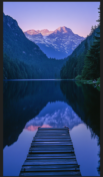 Mobile wallpaper of Mountain lake Blue Hour