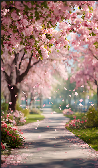 MOBILE WALLPAPER OF CHERRY BLOSSOM PARK IN KOREA