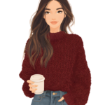 Mobile Wallpaper of a Beautiful Woman Drinking Coffee