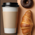 Mobile wallpaper of a coffee, crossiant and doughnut