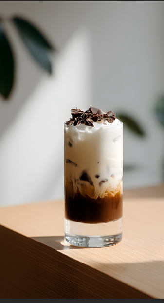 Mobile wallpaper of layered ice coffee
