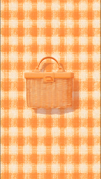 Mobile wallpaper of yellow picnic box basket